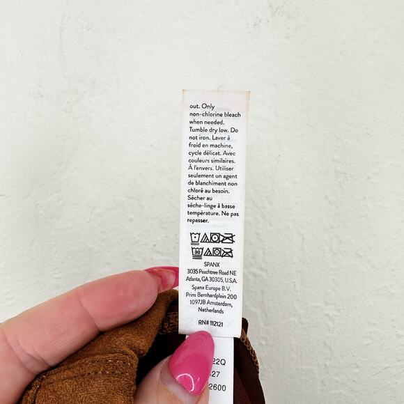 Spanx Faux Suede High Rise Tummy Shaping Rich Caramel Leggings Pant Small Petite - Picture 14 of 15